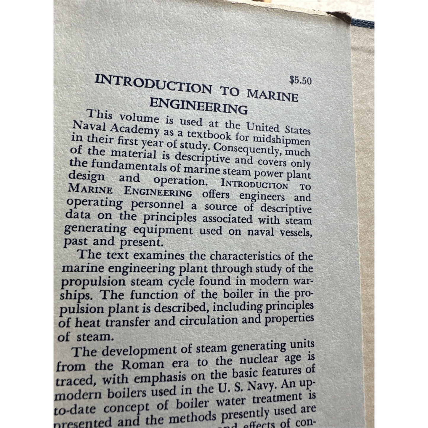 Introduction To Marine Engineering By Robert Latham Hardcover Book Navy Vintage