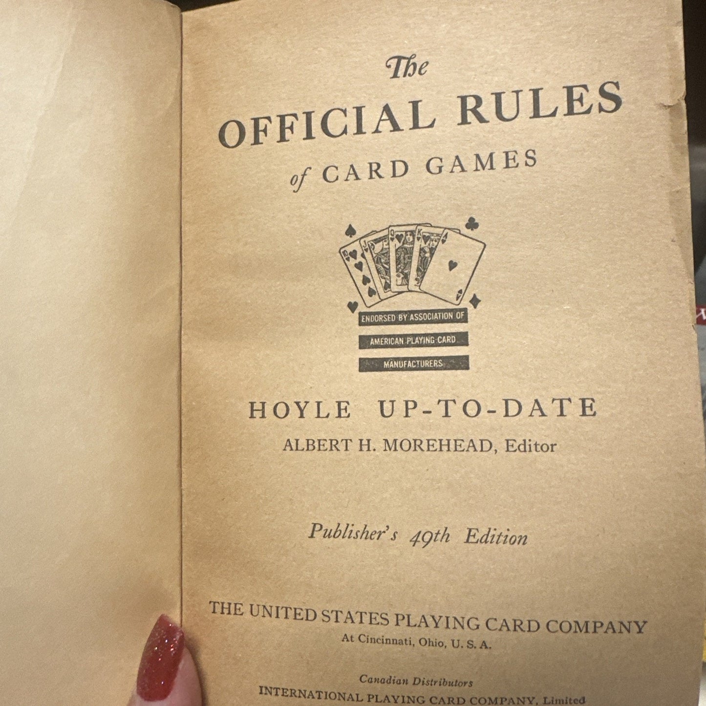 Vintage 1955 Official Rules of Card Games Hoyle Up-To-Date 49th Edition