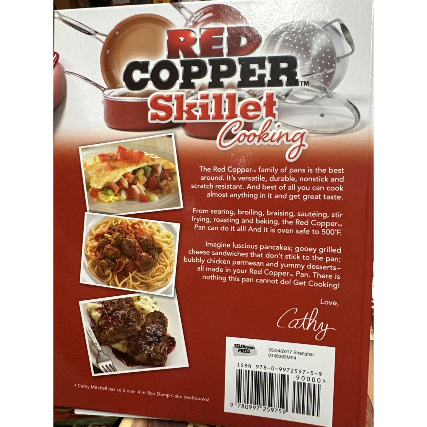 RED COPPER Skillet Cooking COOKBOOK Quick Easy Delicious Recipes Spiral HB 2017