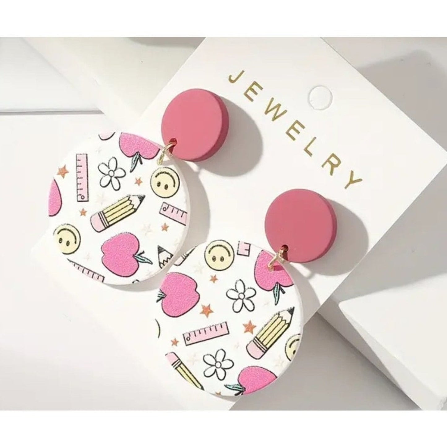 Fun teacher earrings Apple Pencil