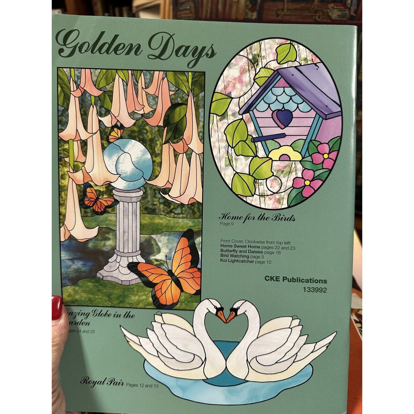 Golden Days Stained Glass Pattern Book by Leslie Gibbs & Laura Payne