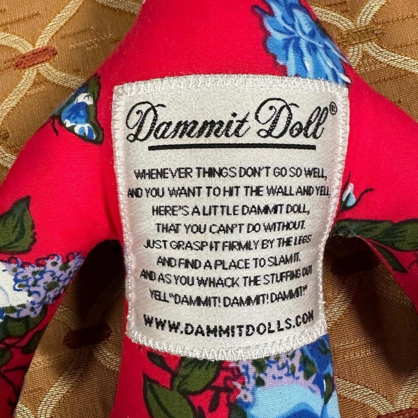 Floral dammit plush doll. 13 inch.
