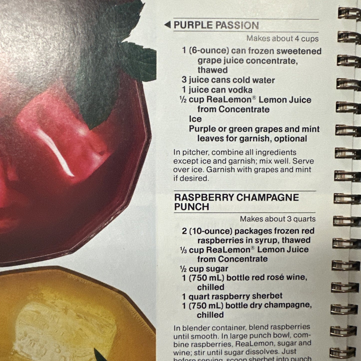 ReaLemon Recipe Collection Cookbook, Vintage, 1984, hardcover