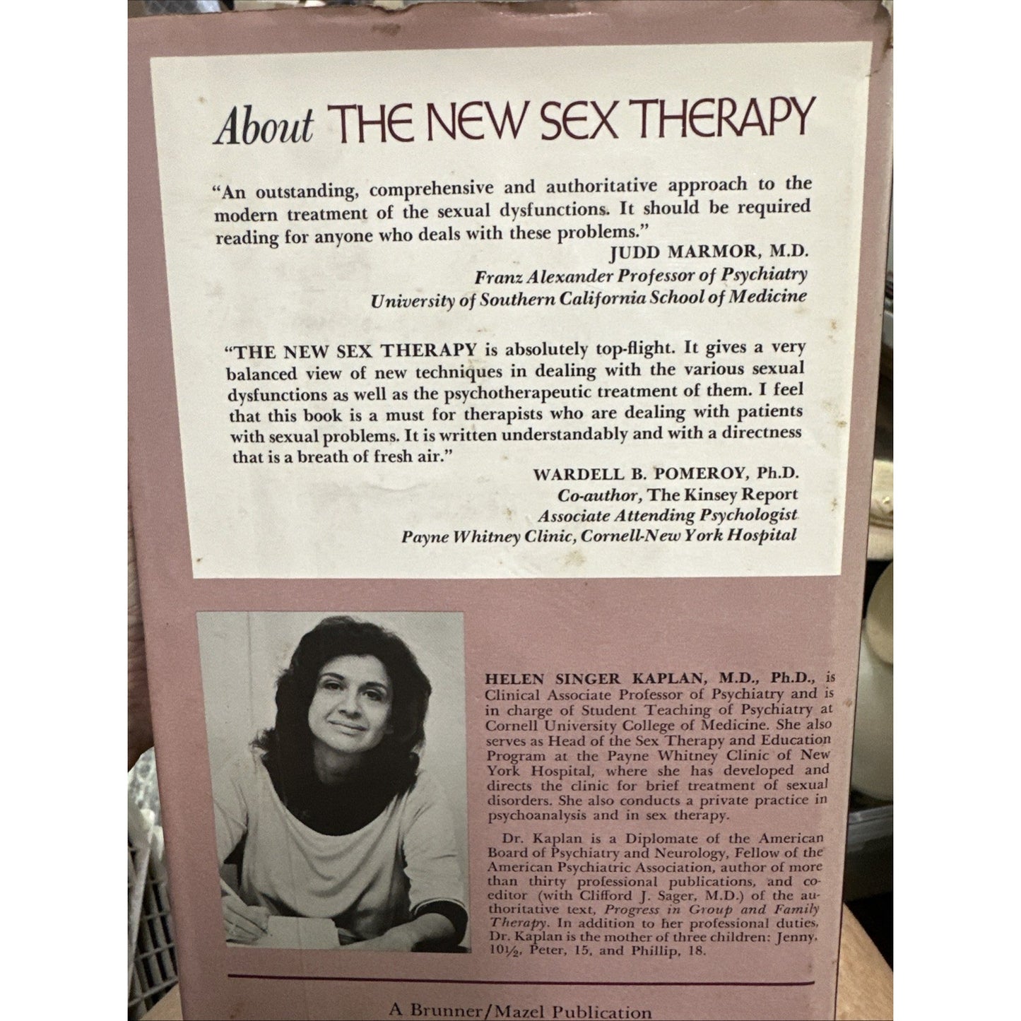 The New Sex Therapy by Helen Kaplan 1974 Hardcover