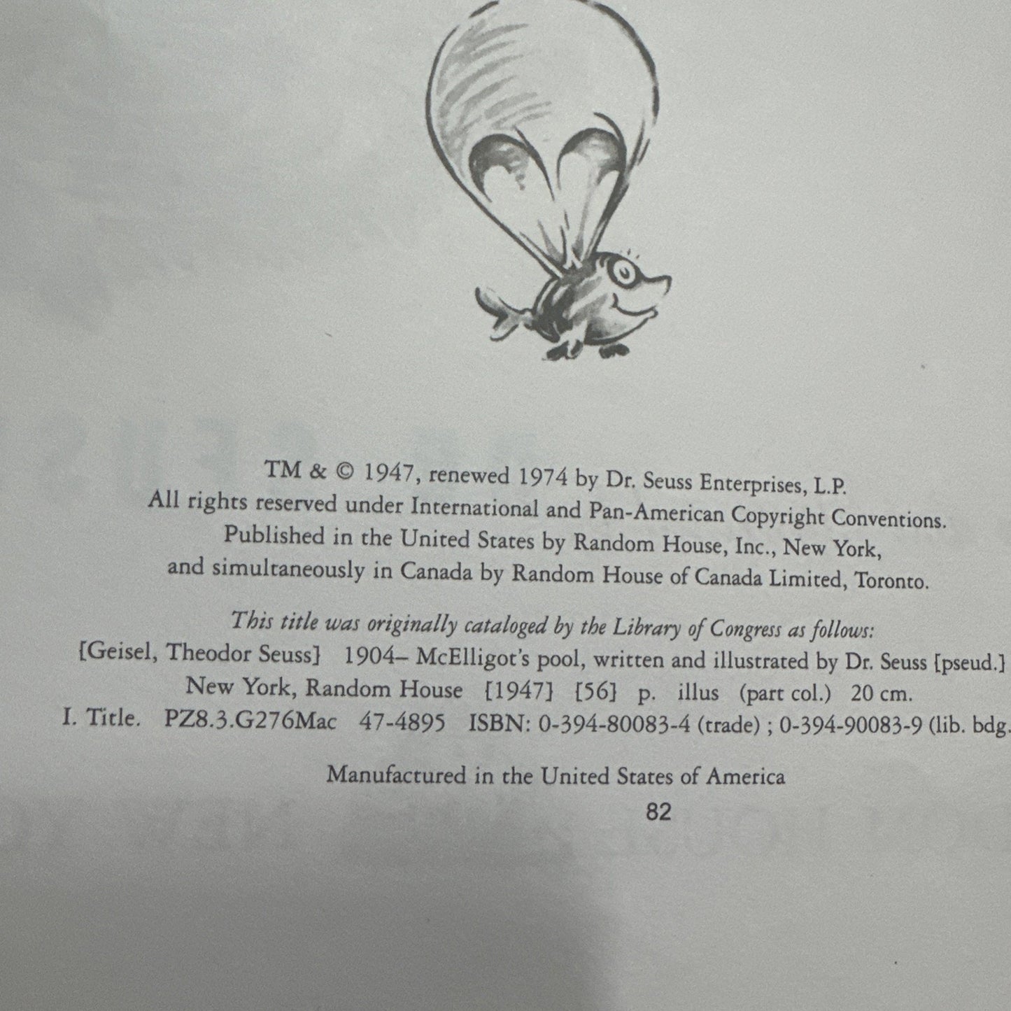 McElligot's Pool (Classic Seuss) - Hardcover By Seuss, Dr. - VERY GOOD 1974