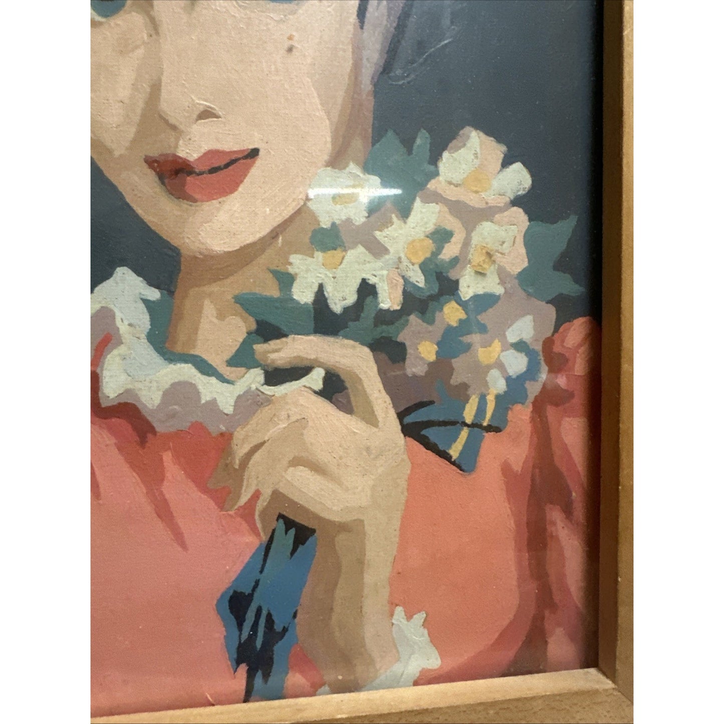 Vintage Midcentury PBN Parisian Lady Woman Coquette Paint by Number Paintings