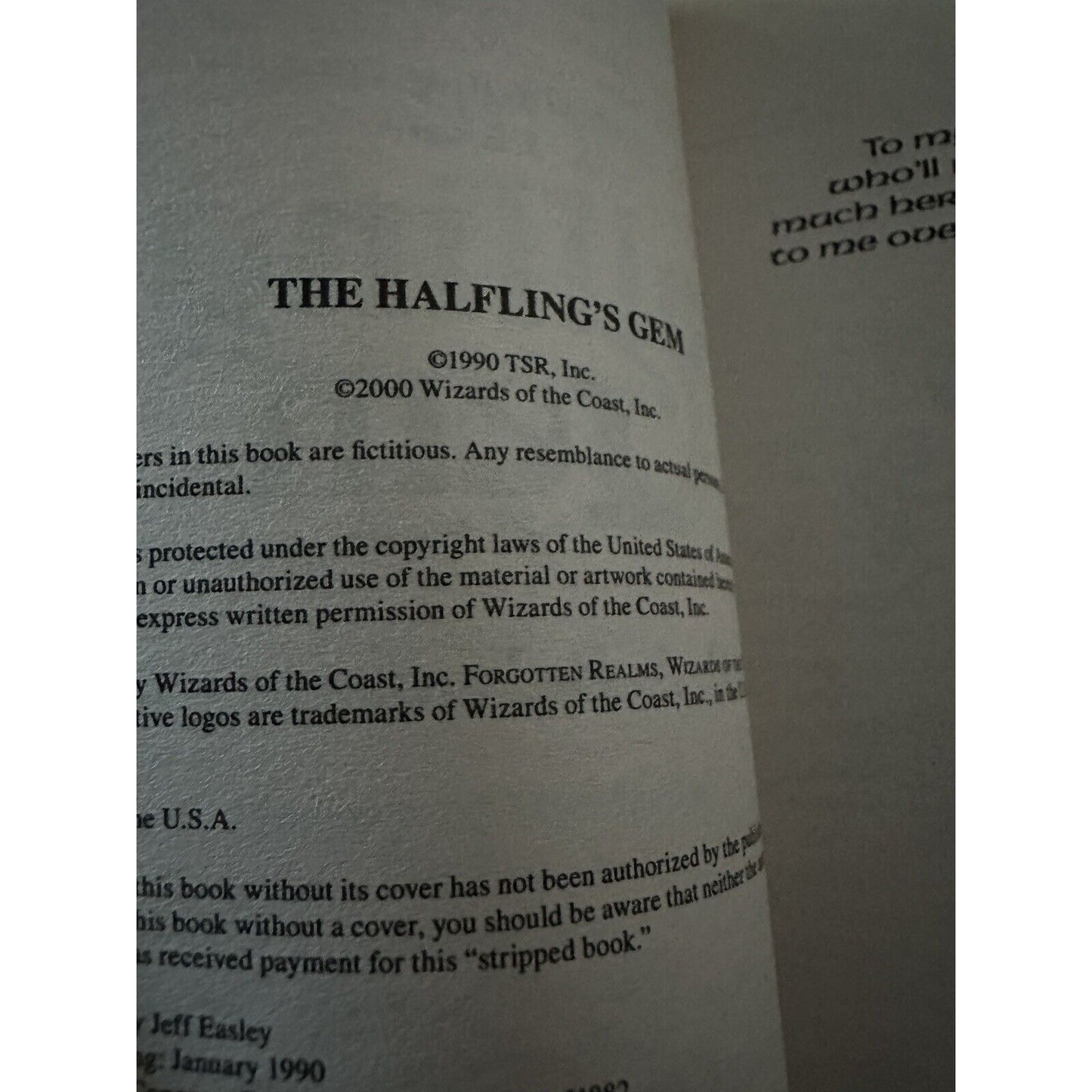 The Halfling's Gem Forgotten Realms Novel 2000 Unread Copy