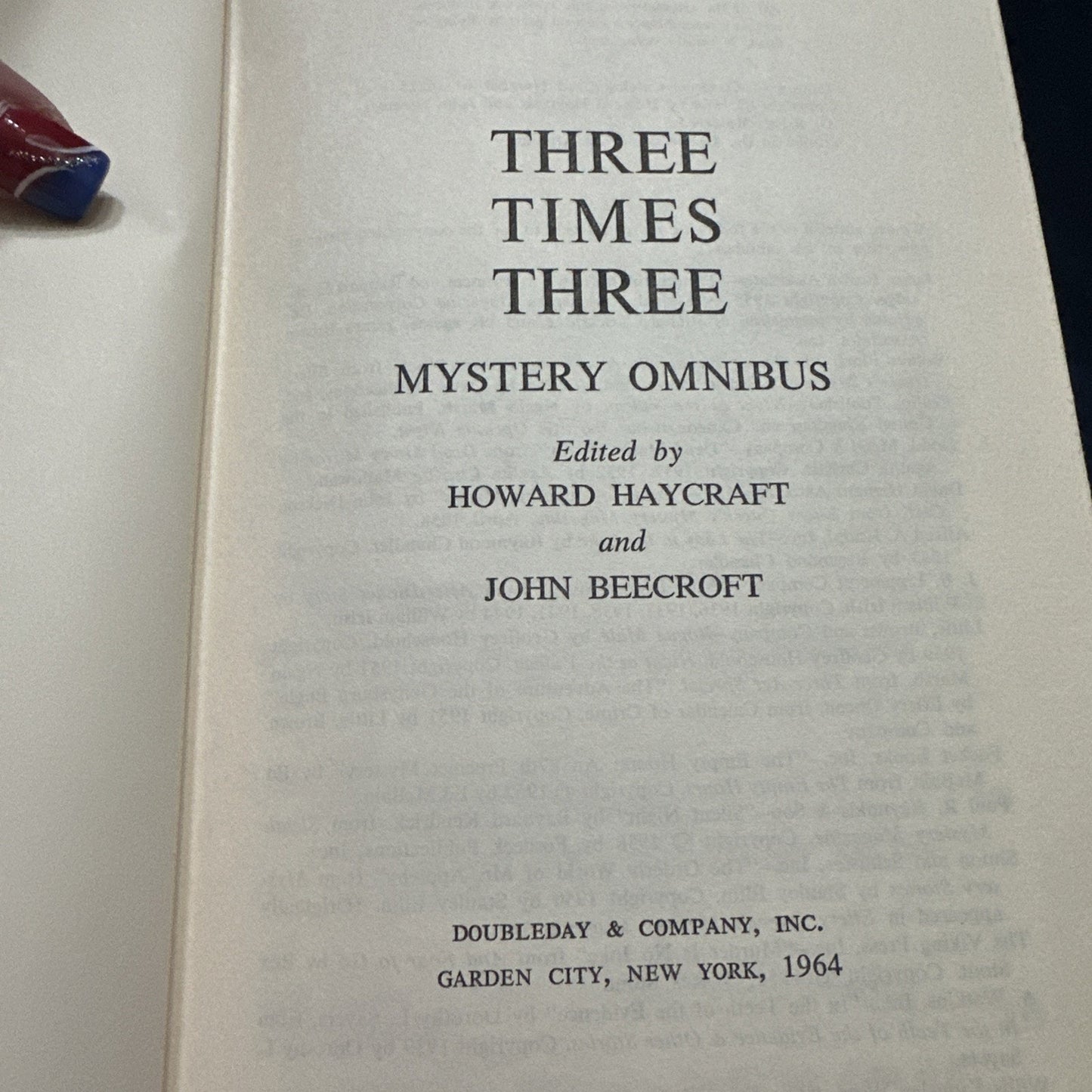 Howard Haycraft John Beecroft 3x3 Mystery Omnibus