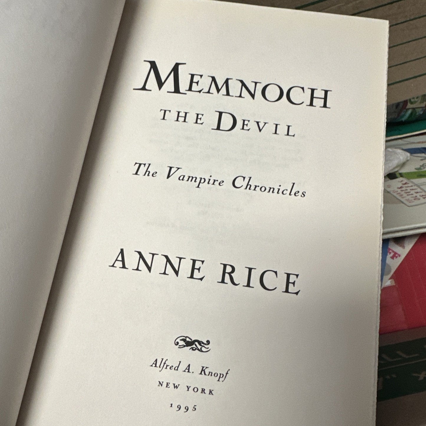 Signed Anne Rice “Memnoch the Devil” 1st Edition Rare