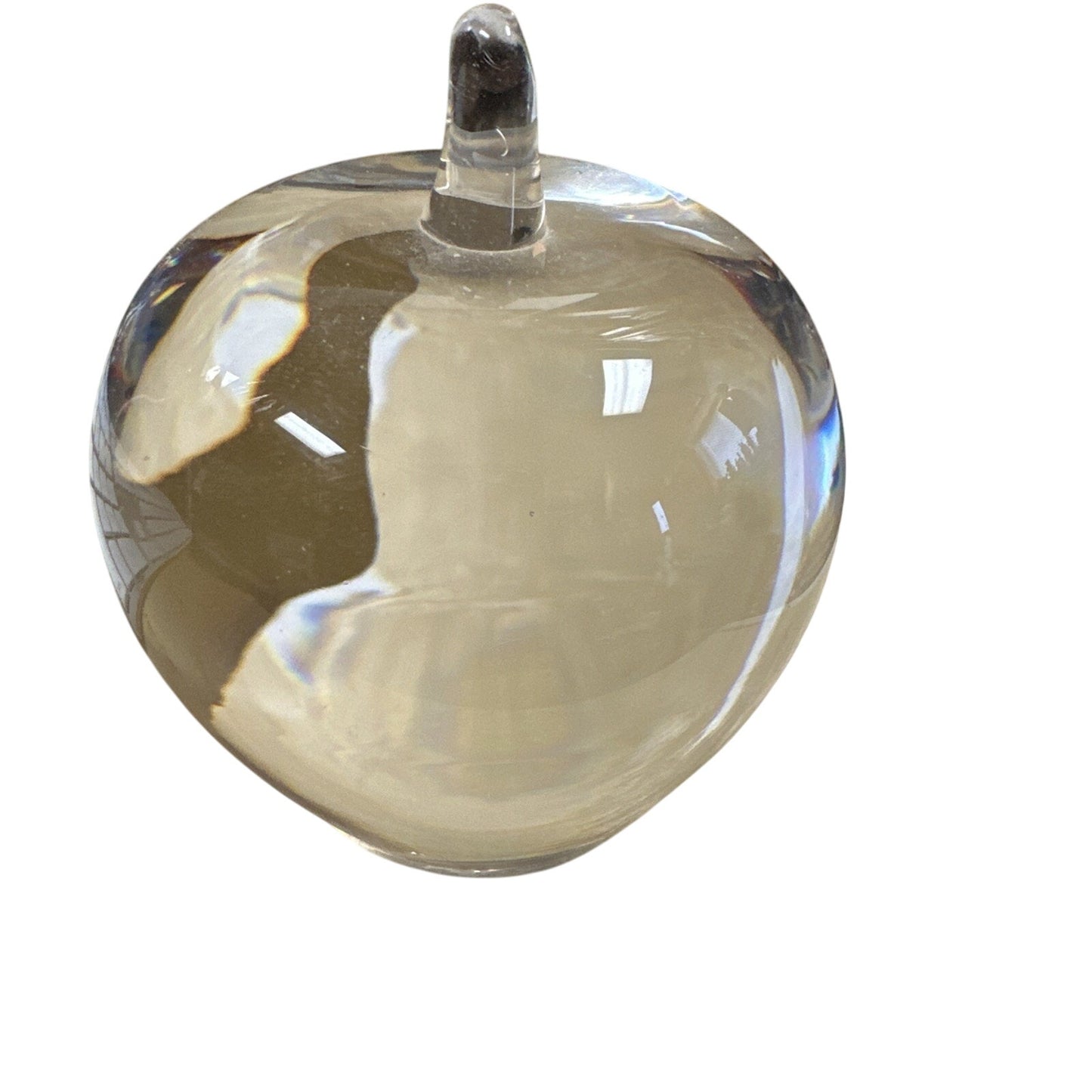 Kosta Boda Sweden Crystal Apple Paperweight Figurine Signed 93050