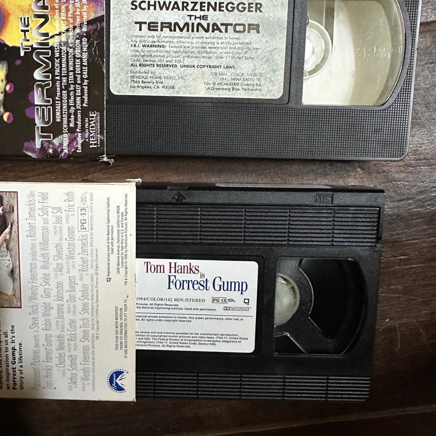 Terminator & Forest Gump VHS tapes