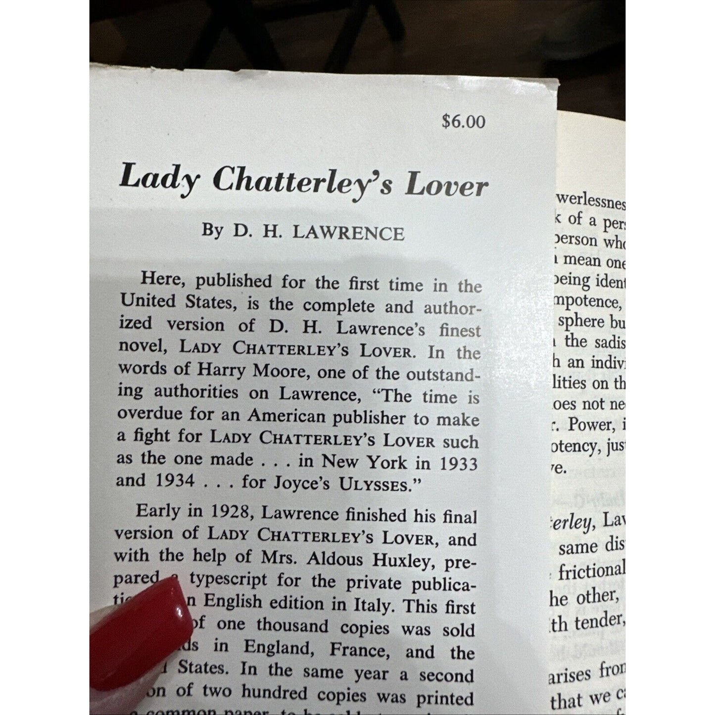 Lady Chatterley's Lover by DH Lawrence Hardcover 1959 Edition with Dust Jacket