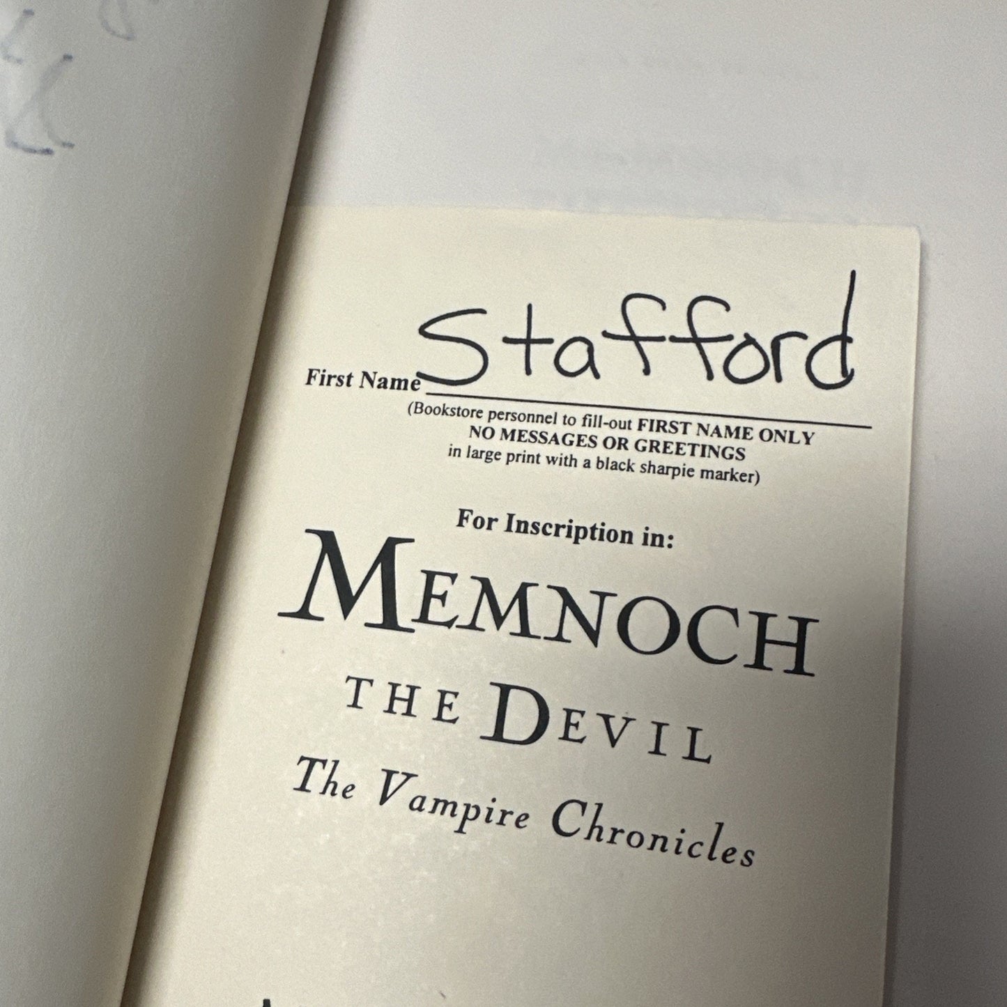 Signed Anne Rice “Memnoch the Devil” 1st Edition Rare