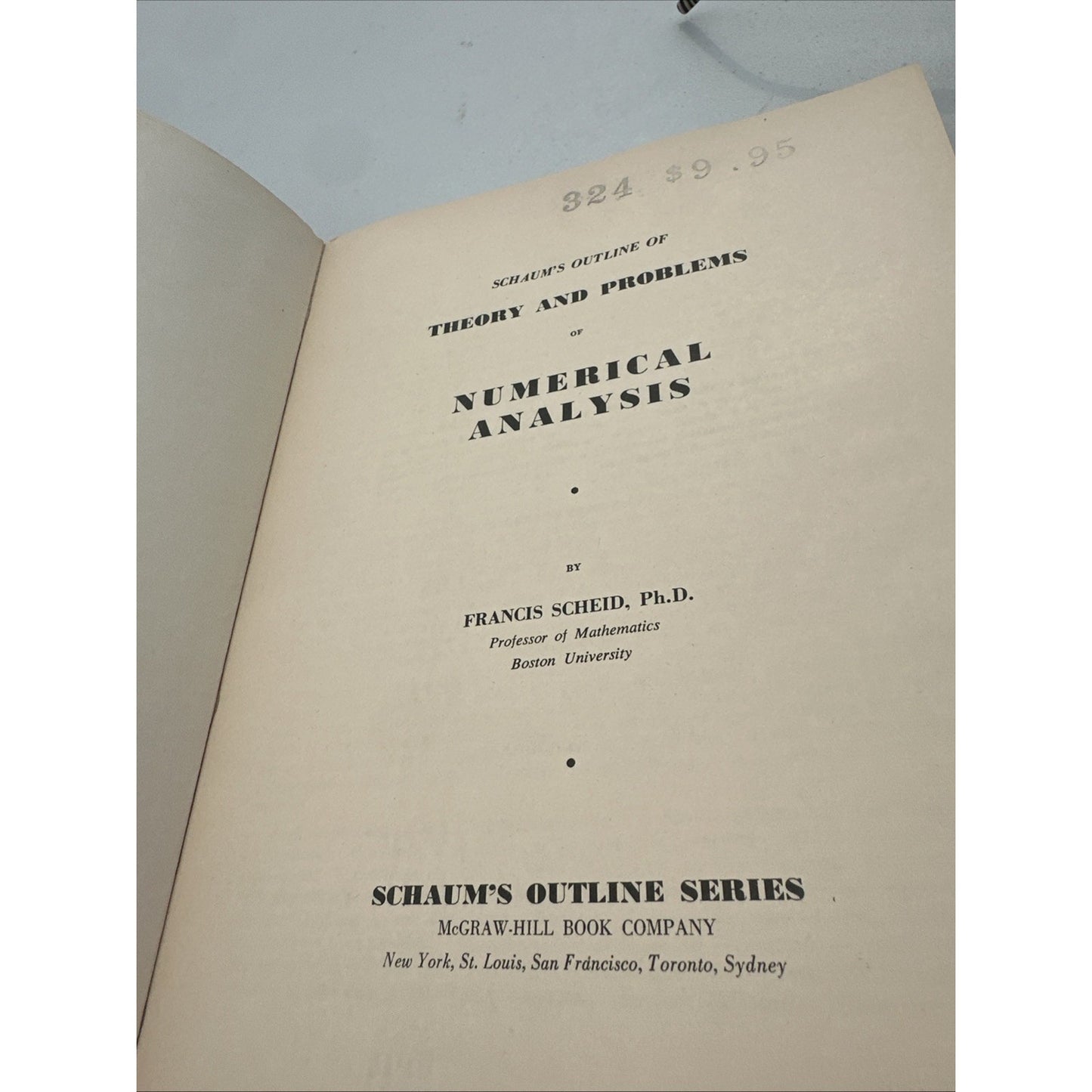 Numerical Analysis by Francis Scheid (1968, paperback)