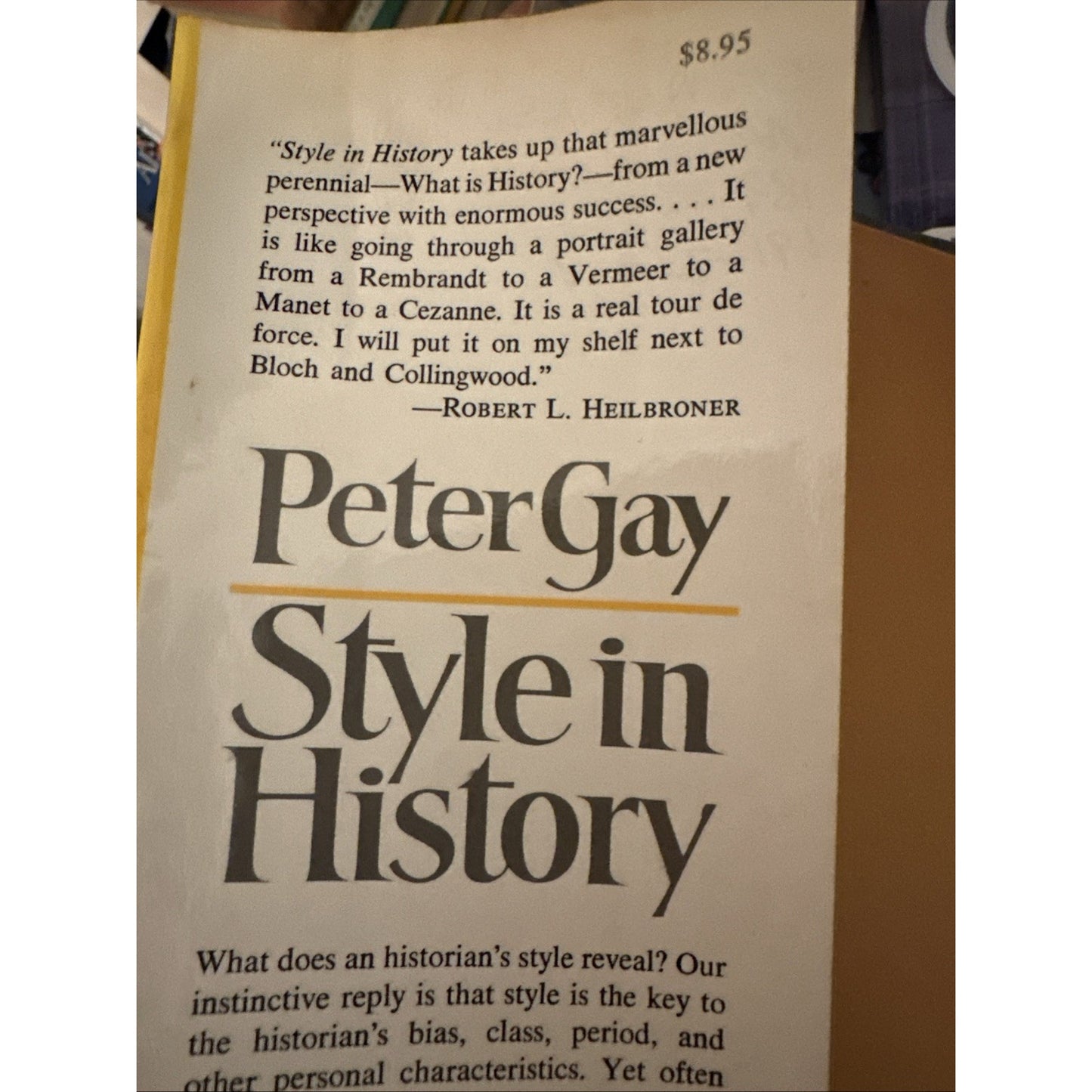 STYLE IN HISTORY By Peter Gay - Hardcover First Edition -VG