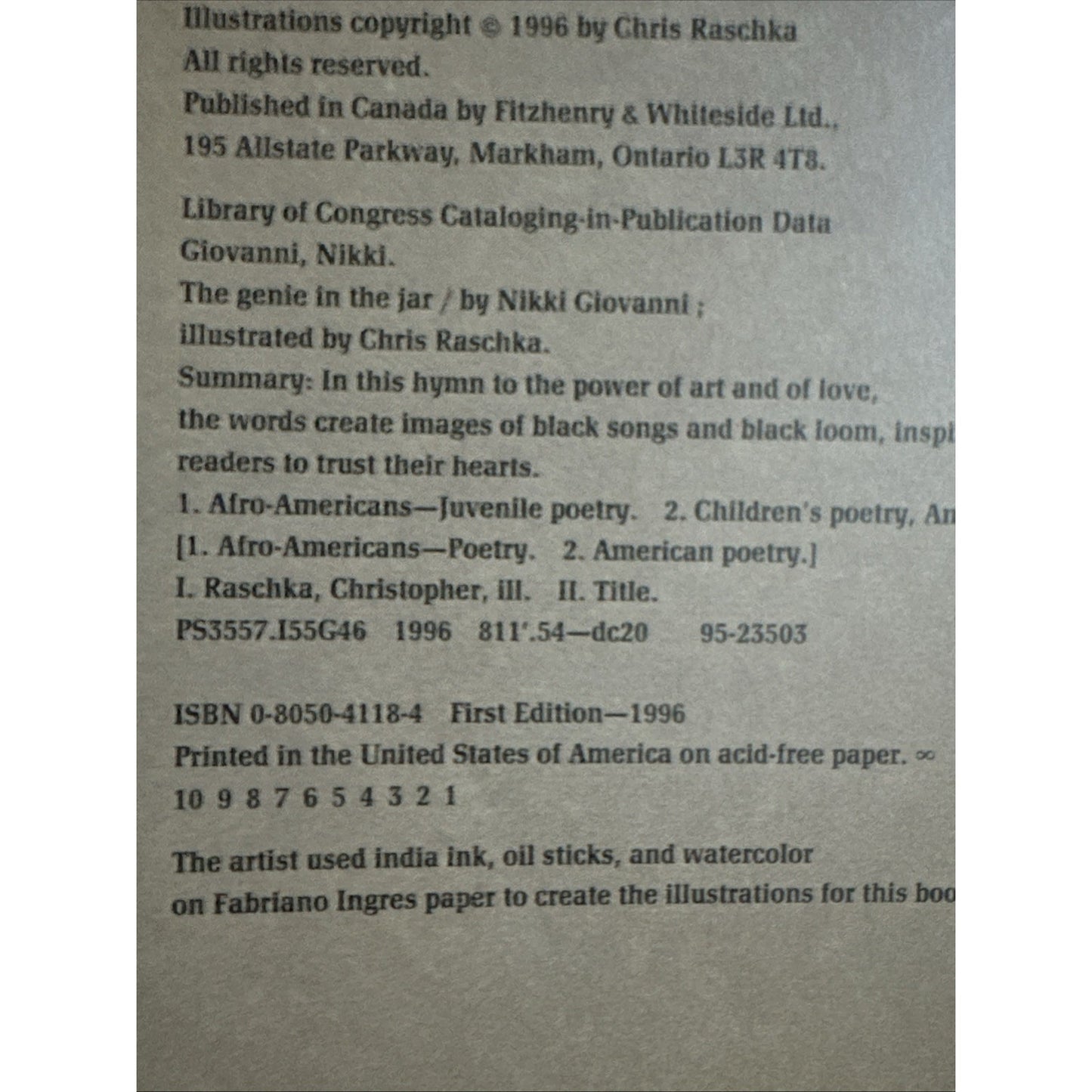 The Genie in the Jar Hardcover Nikki Giovanni