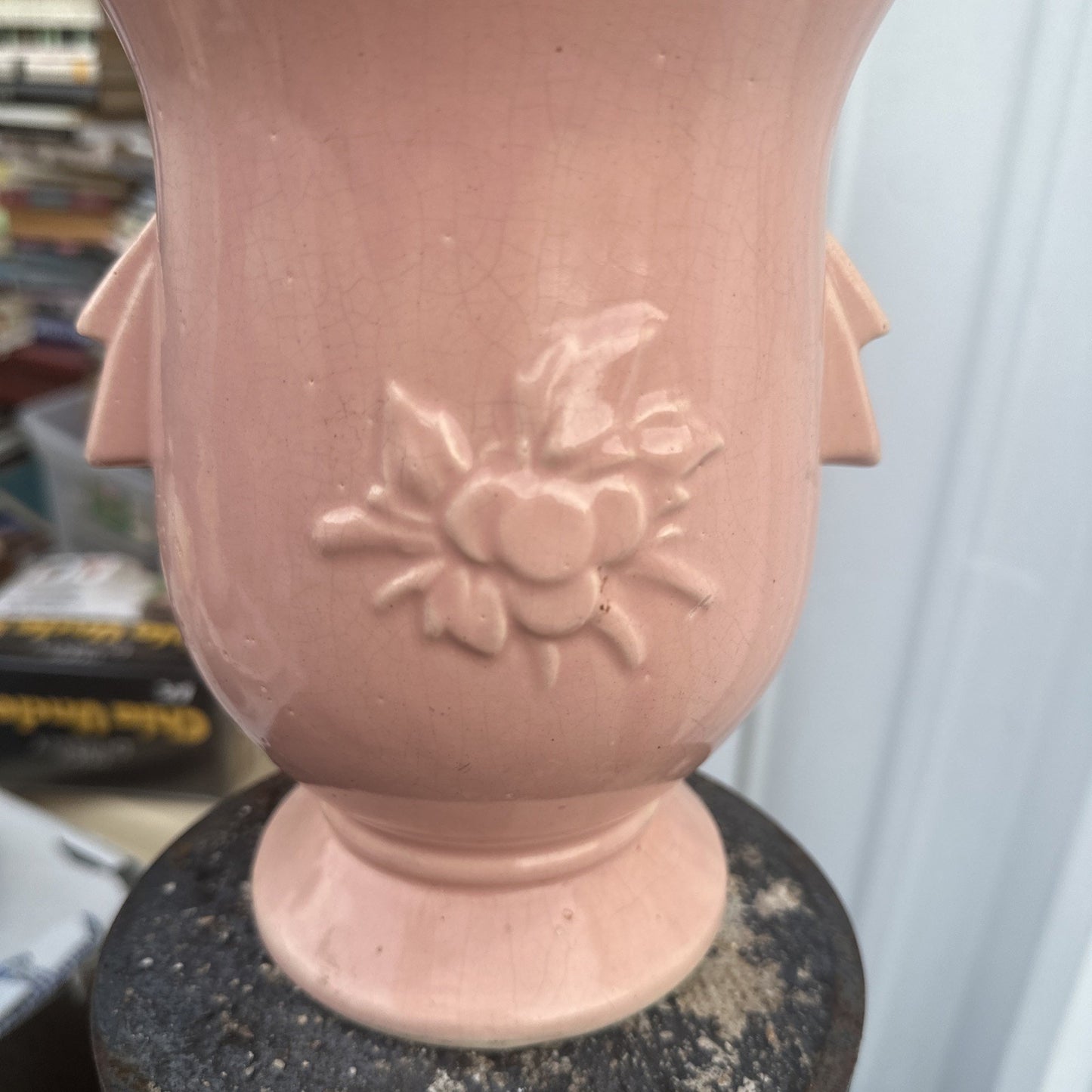 Vintage McCoy Pottery USA Vase Cardinal on Leaf & Berry Branch in Raised Relief
