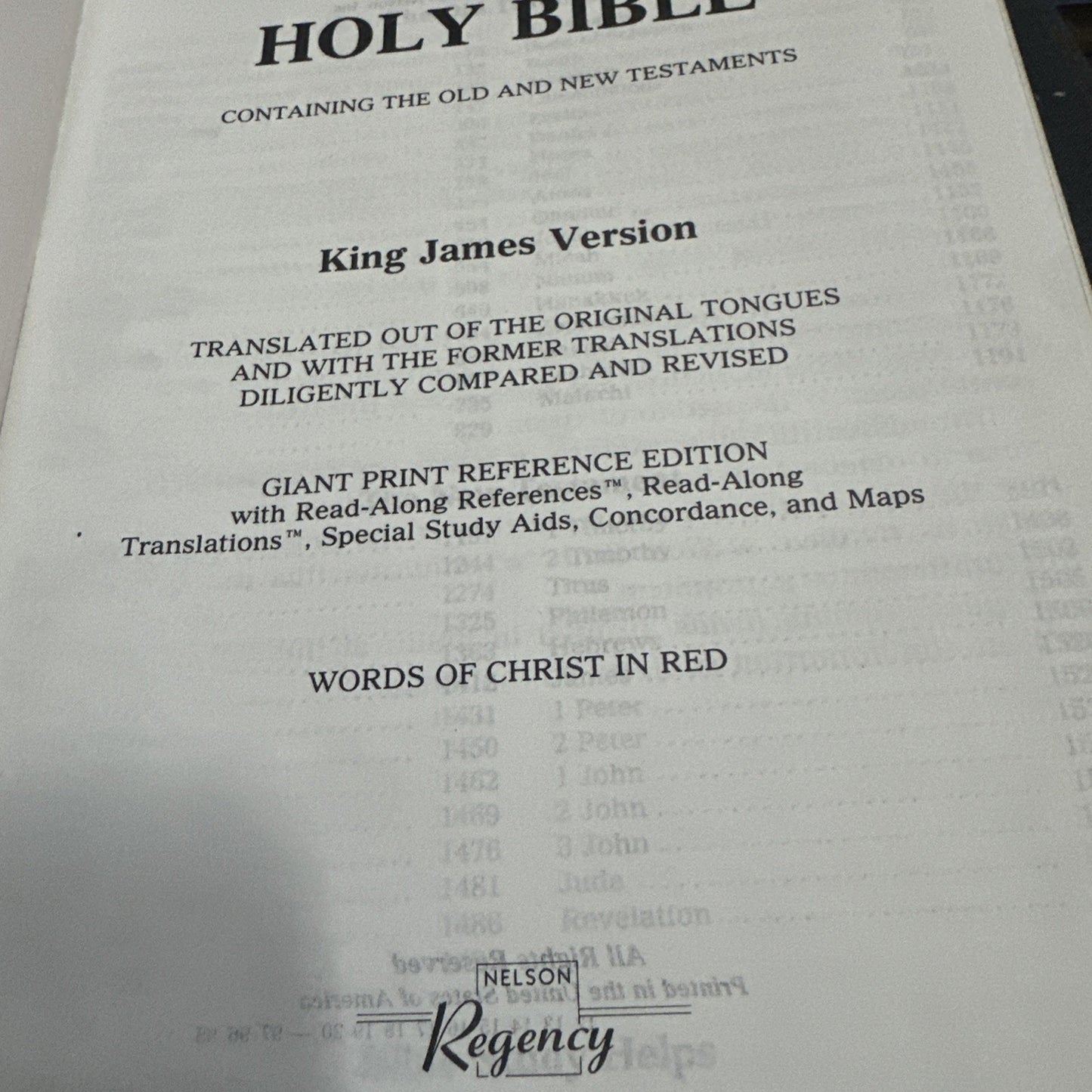 Holy Bible Regency Giant Print Reference Black Thomas Nelson 1990 KJV
