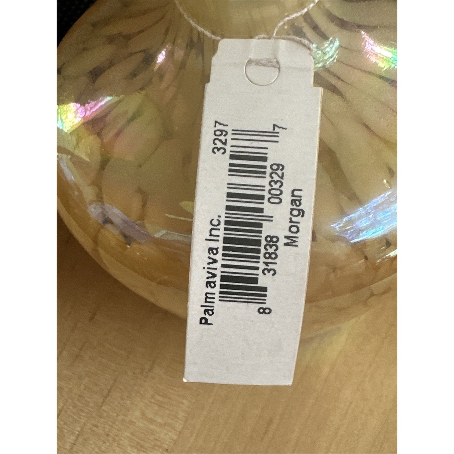 Crystal Glass Perfume Bottle W/yellow butterfly Stopper
