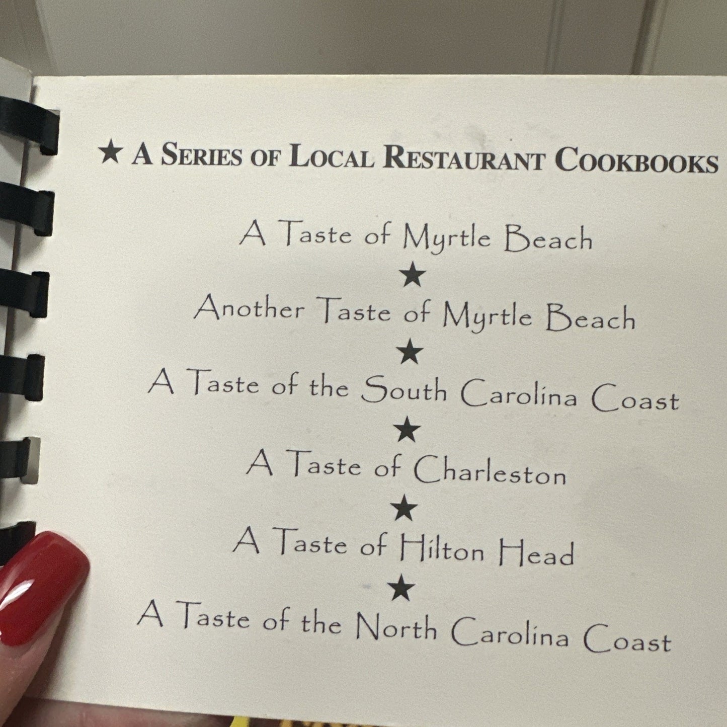 A Taste of Myrtle Beach Restaurant Recipes by Phyllis C. Myers Cookbook 1999 C14