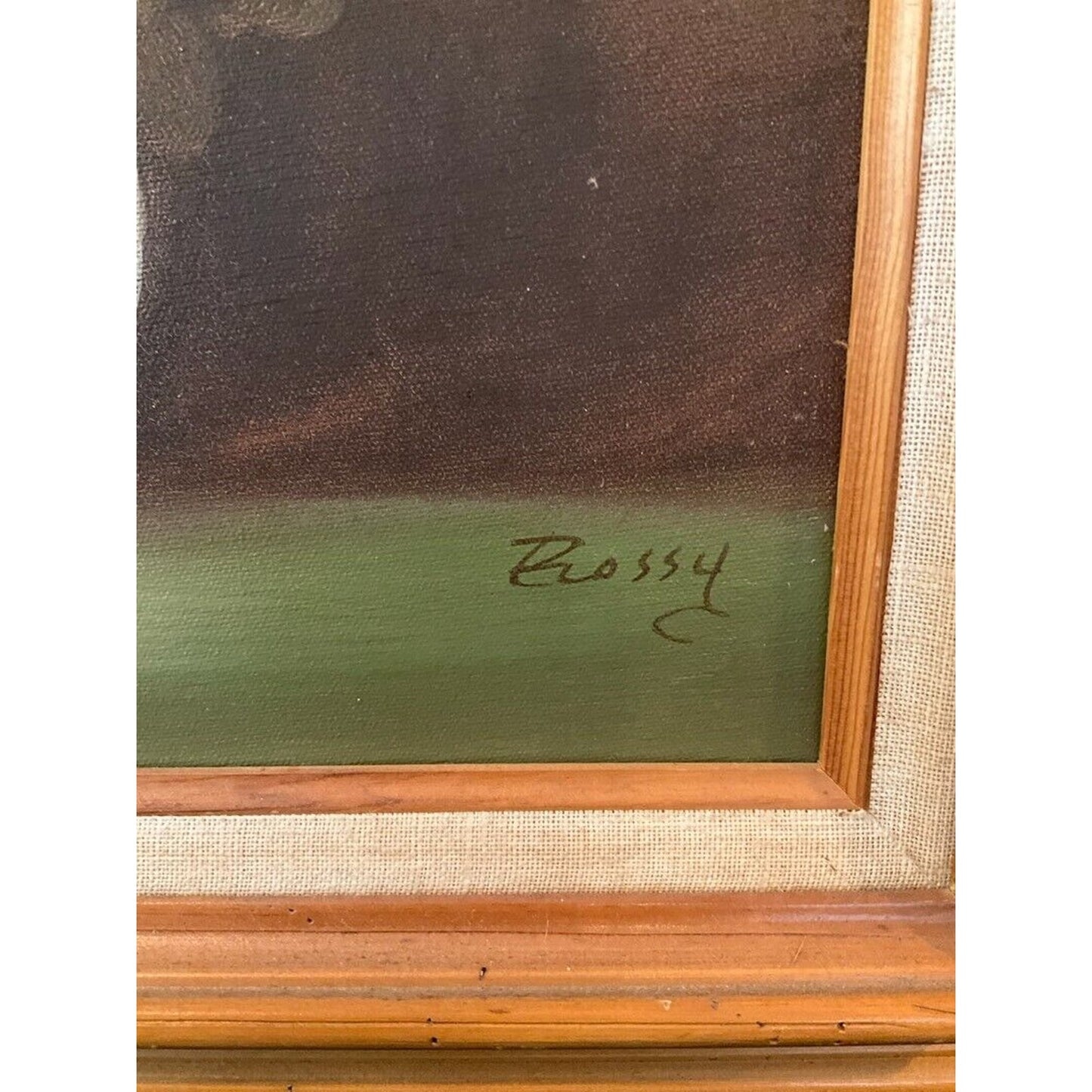 Rossy Framed And Signed Vintage Floral Oil Painting