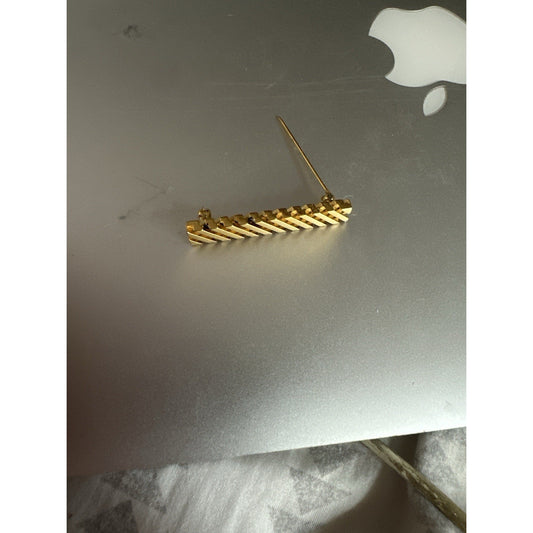 Vintage Signed Trifari Gold Tone Bar Brooch Pin