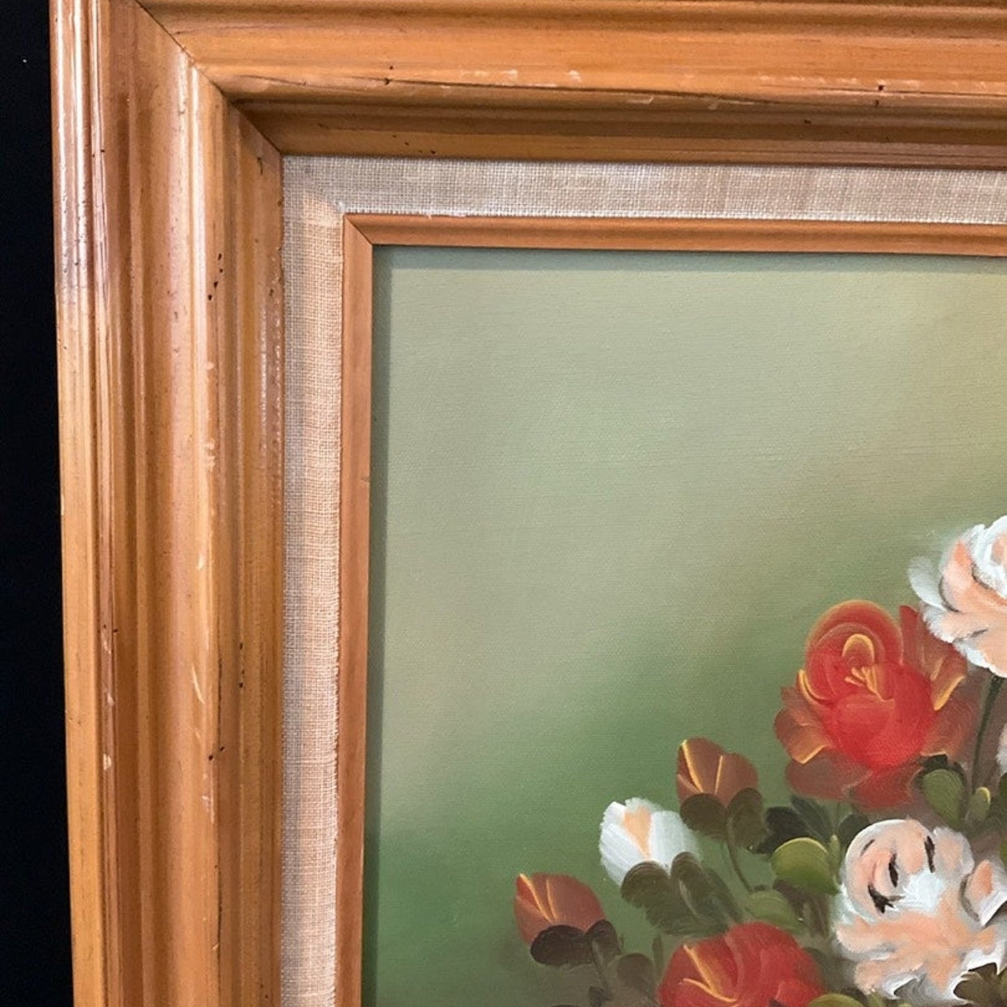 Vintage flower painting signed by artist