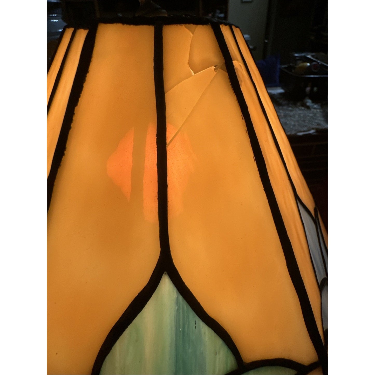 Vintage Tulip Heyco 31194 Glass Single Light Ascent Table Lamp Tiffany Style