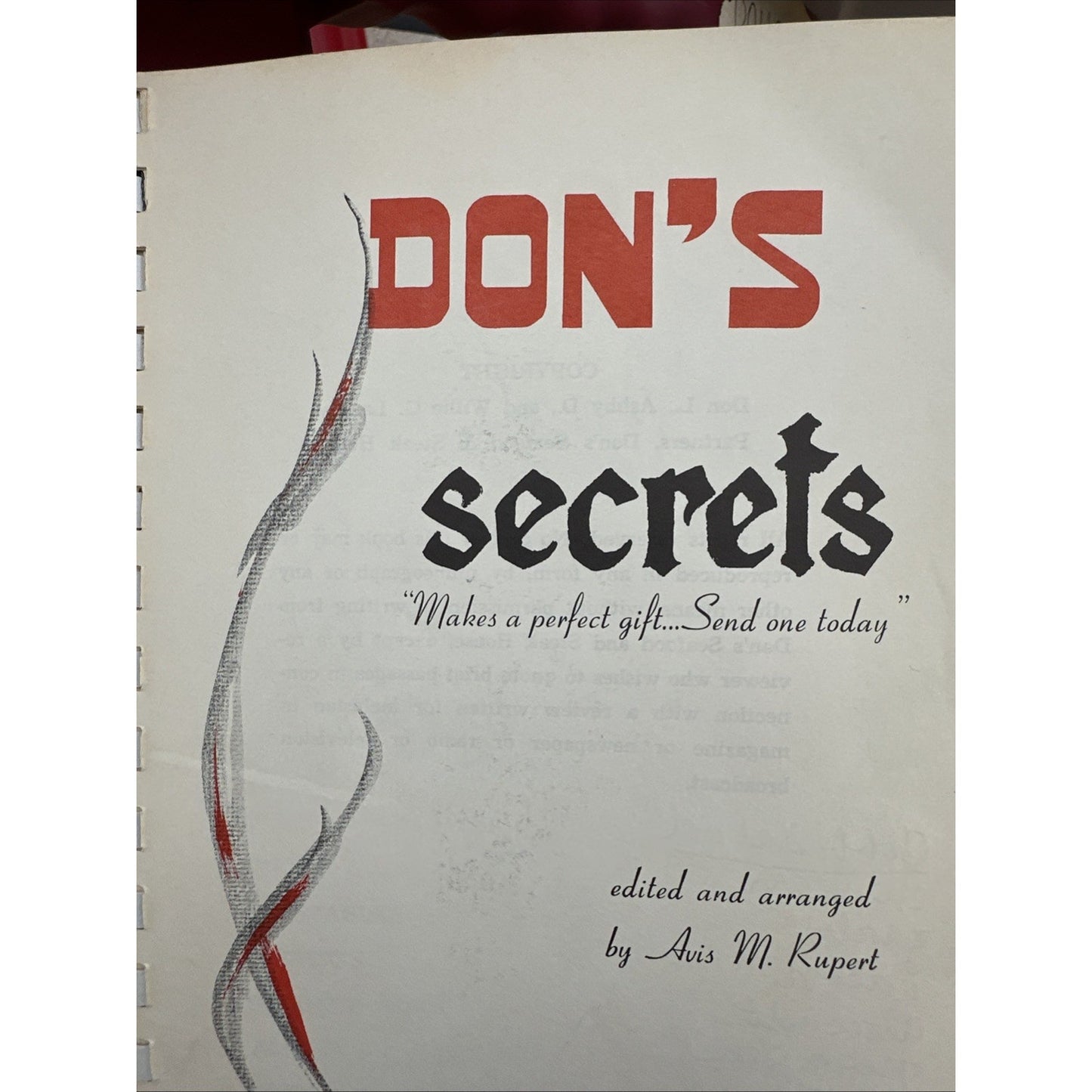 Cookbook, “Don’s Secrets,” Don’s Seafood & Steak House, Cajun Cooking, 1958