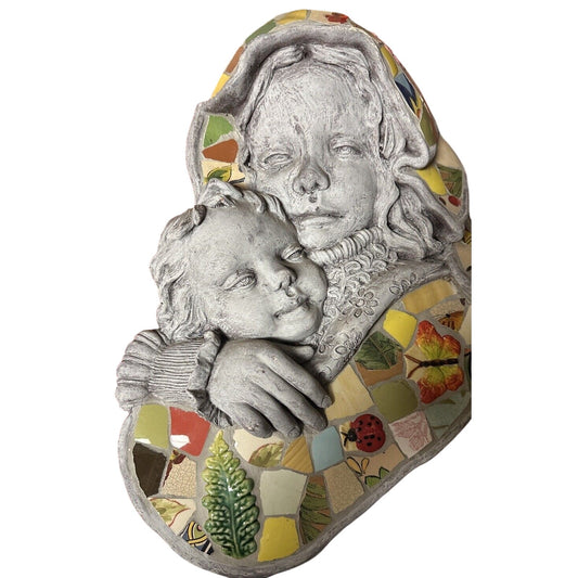 Mosaic Tile Wall Plaque Mother and Child Handmade