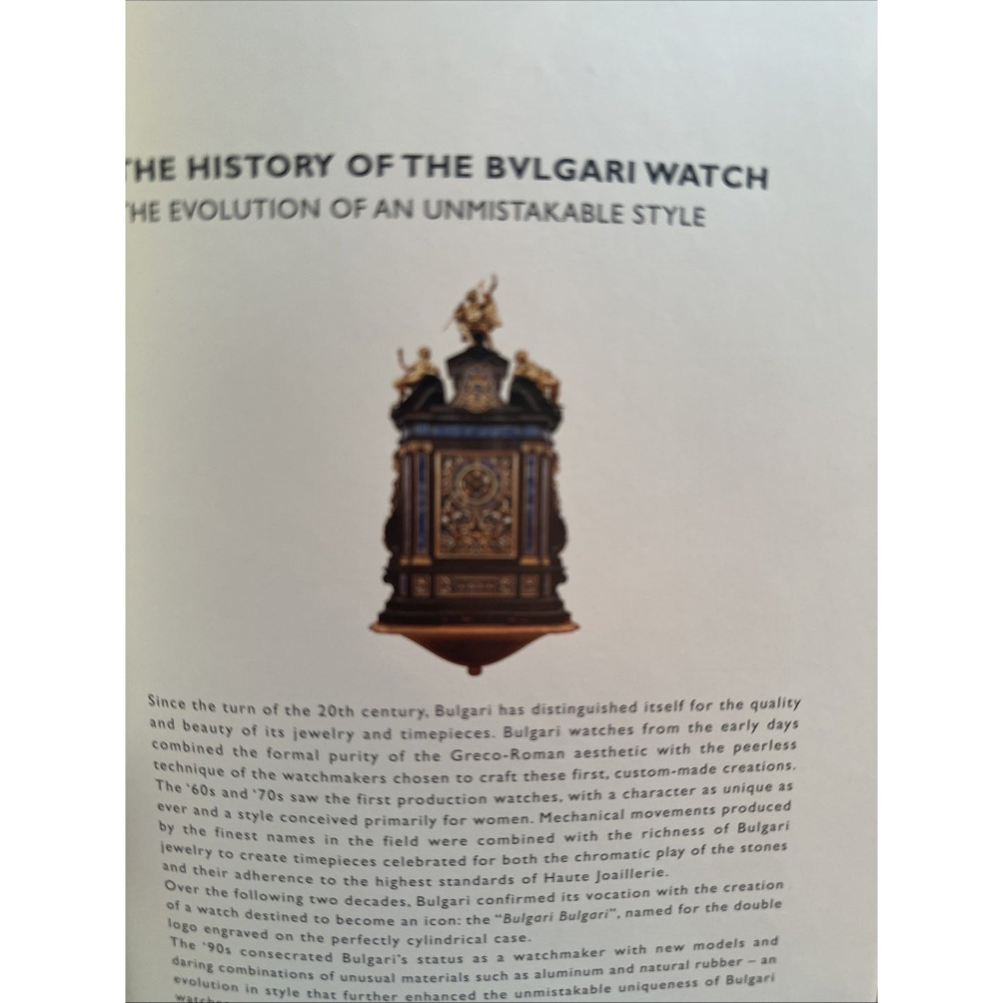 2010 Bulgari Fine Watch Catalogue and History Hardcover Book