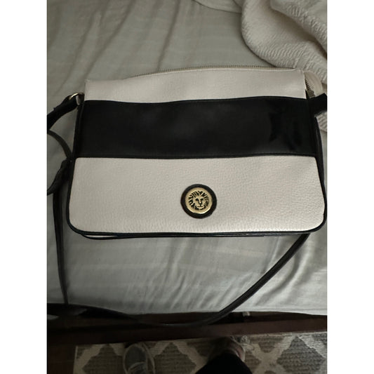 Cross-body Patent Leather Purse, Anne Klein Cross-body Purse, Black and White Patent Leather Purse
