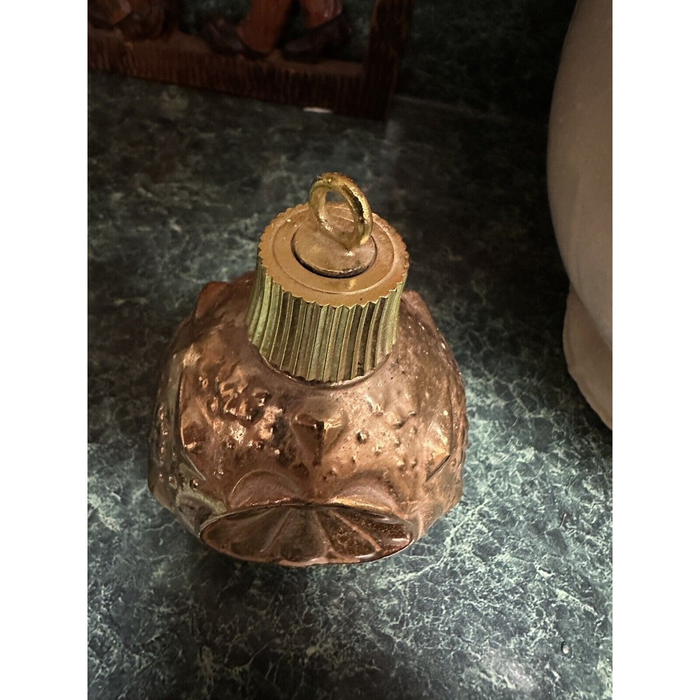 Avon Christmas Sparkler Bubble Bath Gold Glass Ornament Vtg 4 Fl Oz Empty