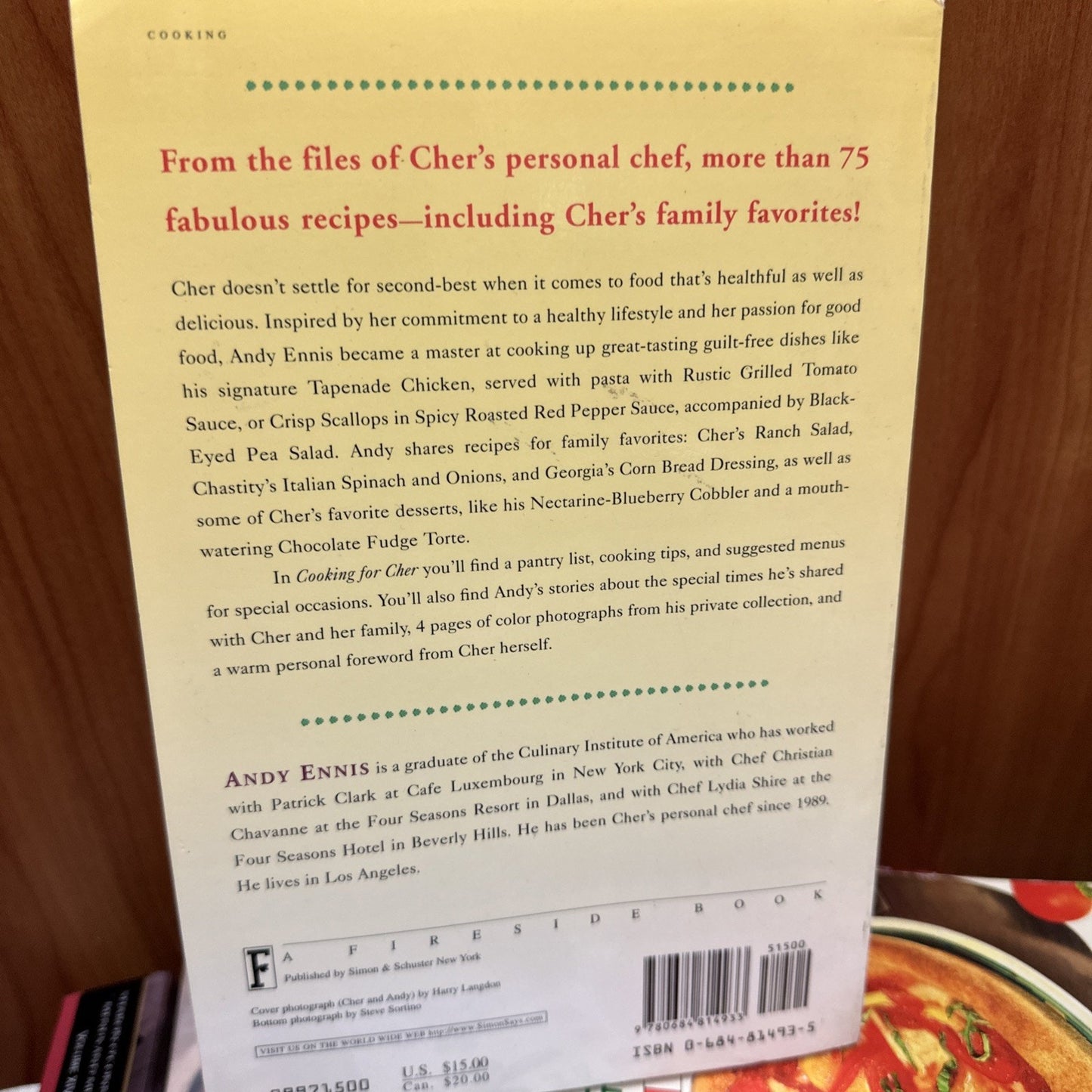 Cooking with Cher By Andy Ennis rare Cookbook
