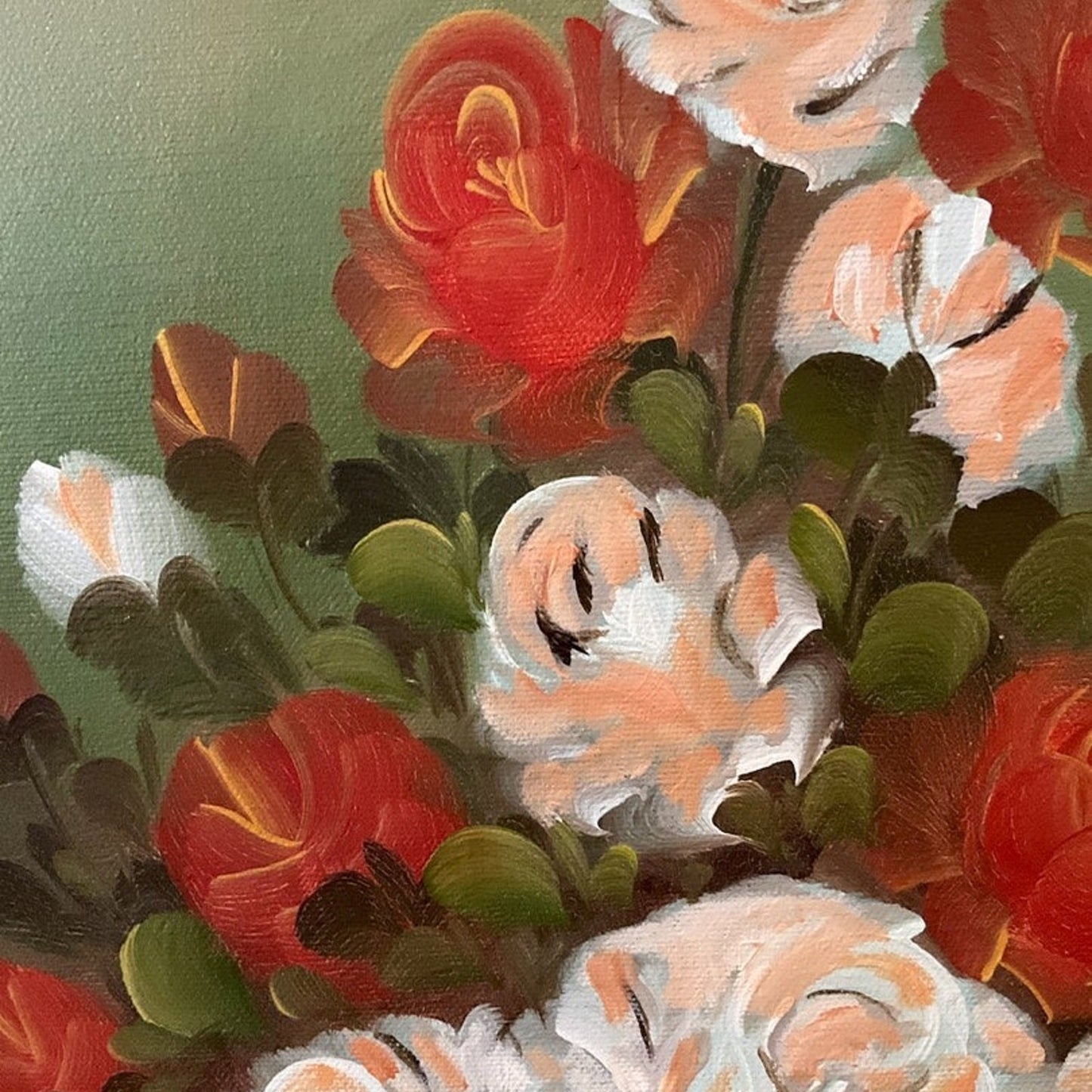 Vintage flower painting signed by artist