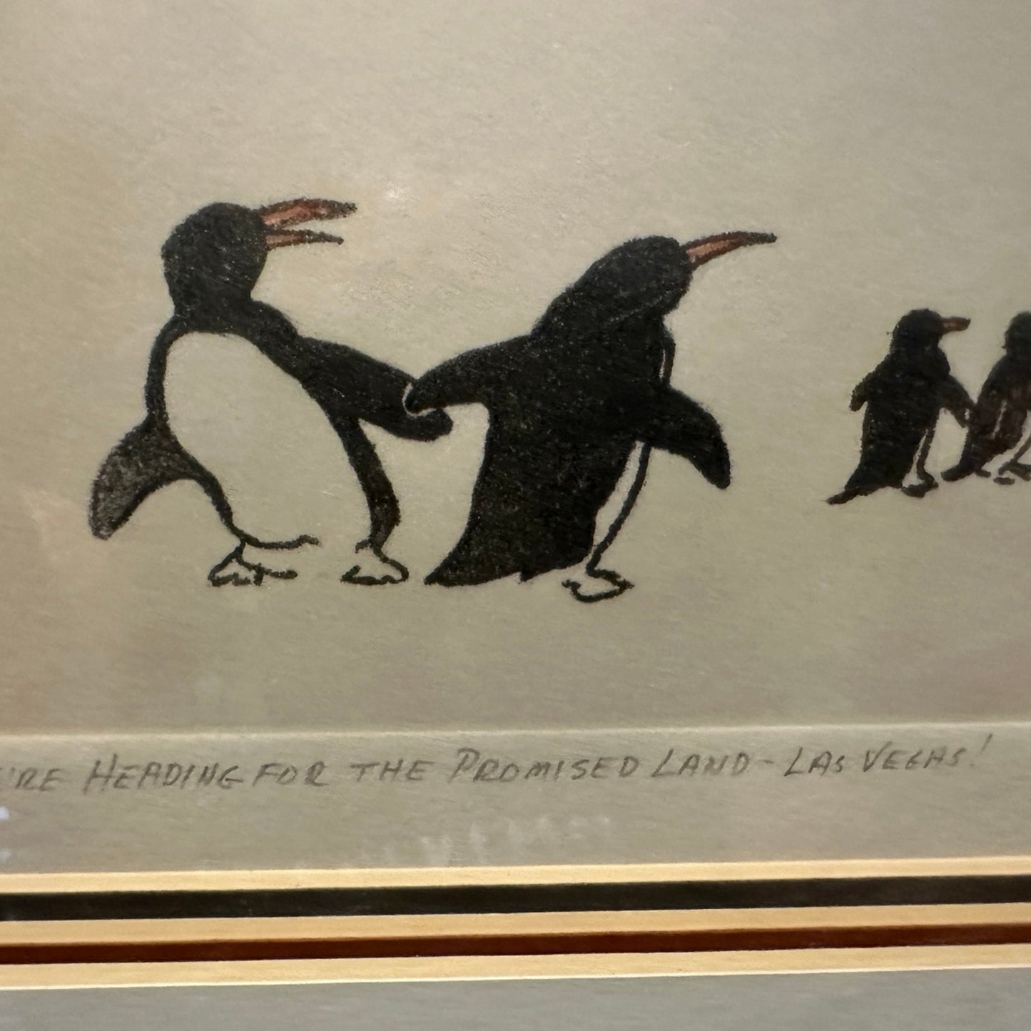 20 x 10 penguin art    we’re headed to the promised Land signed Angie 209/400