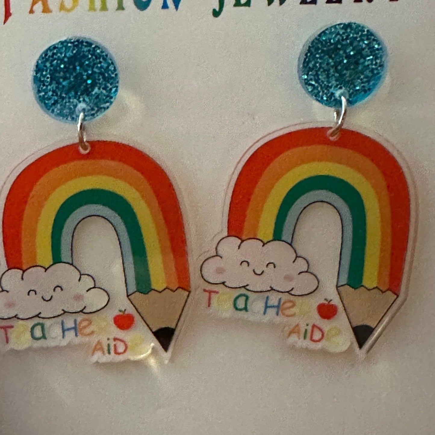 5 different Earrings teacher fun cute