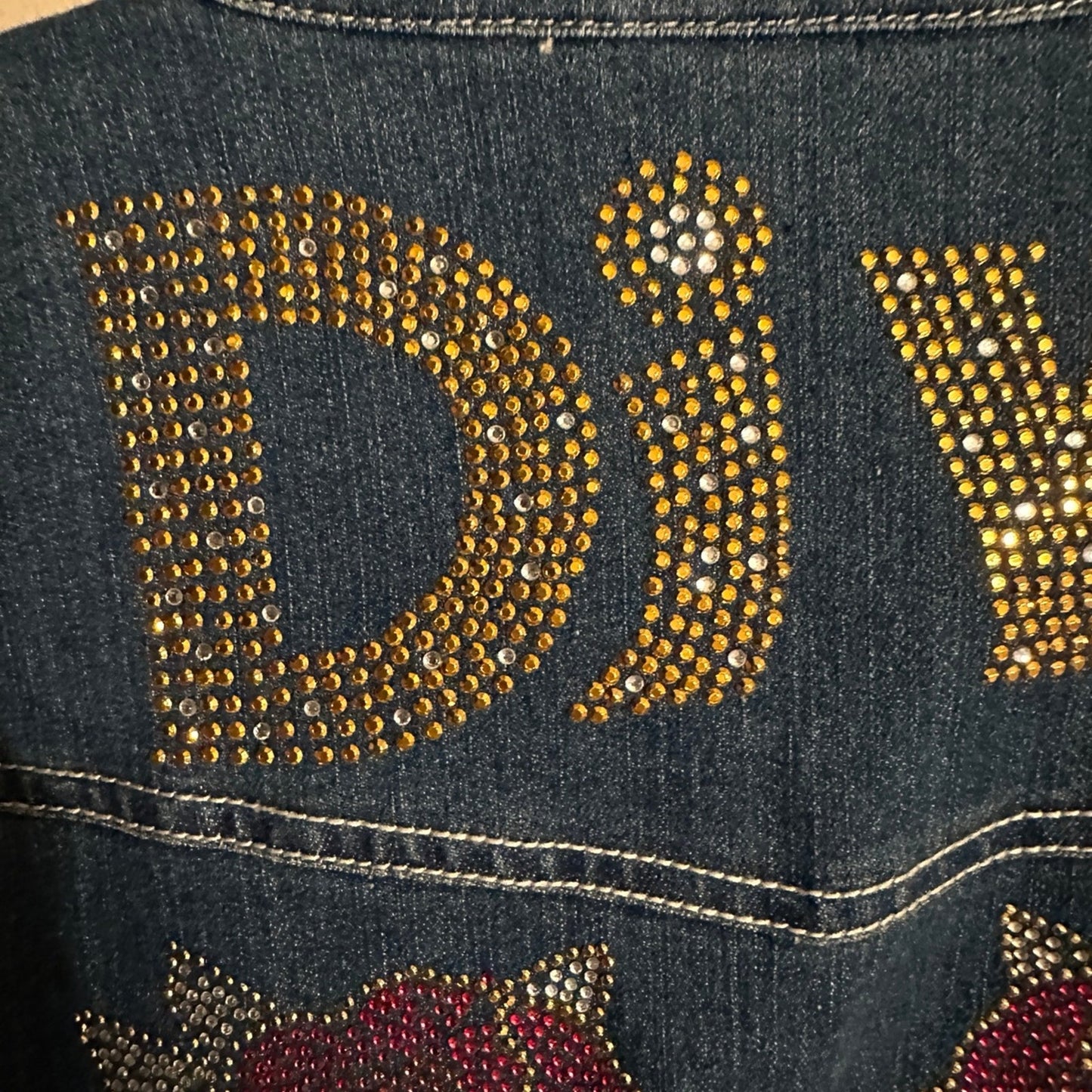 Baccini Jean Jacket rhinestones DIVA roses