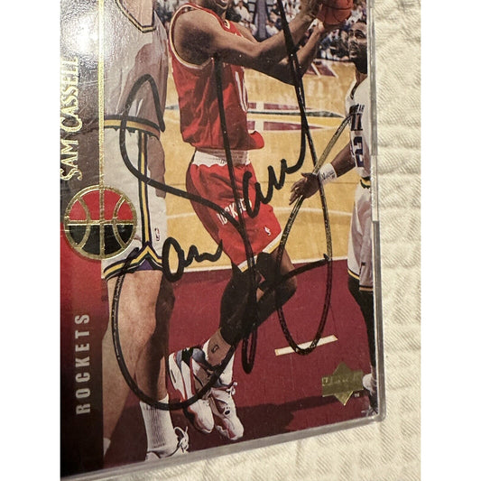 1994-95 Upper Deck Houston Rockets Basketball Card Sam Cassell Signed