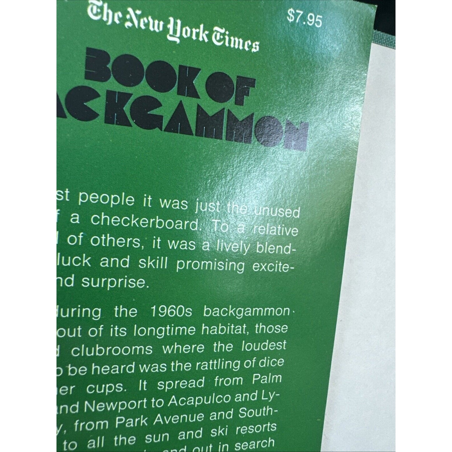 "New York Times" Book of Backgammon by Jacoby, James