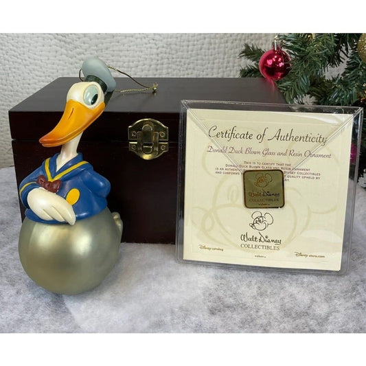 Happy birthday Donald Duck 70th blown glass and resin limited edition ornament.