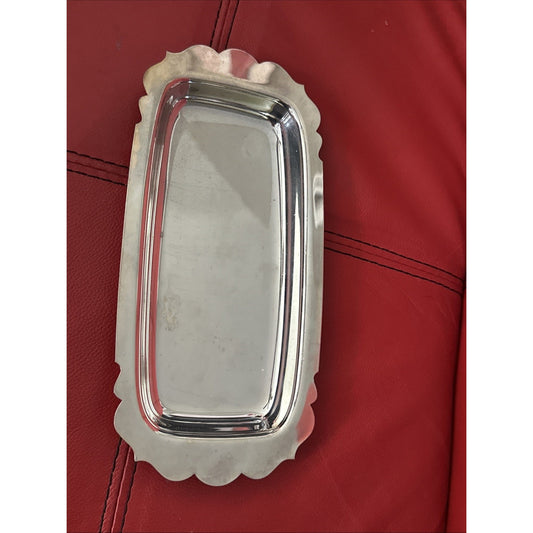 WM ROGERS #99 Silverplate Polished BUTTER DISH 10"L x 4.75"W Vintage