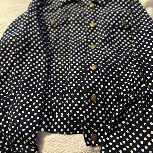 Coldwater Creek dark blue polka dot Denim Jacket