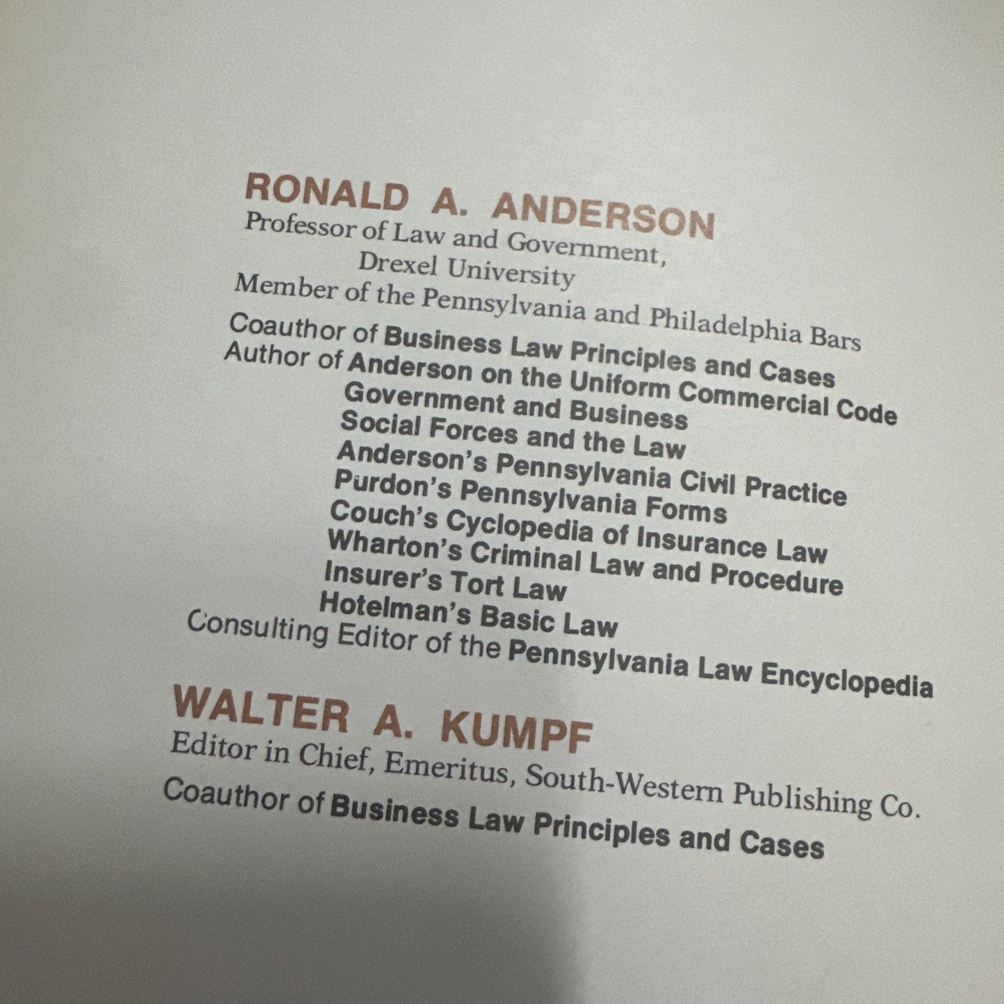Business Law Tenth Edition Anderson And Kumpf