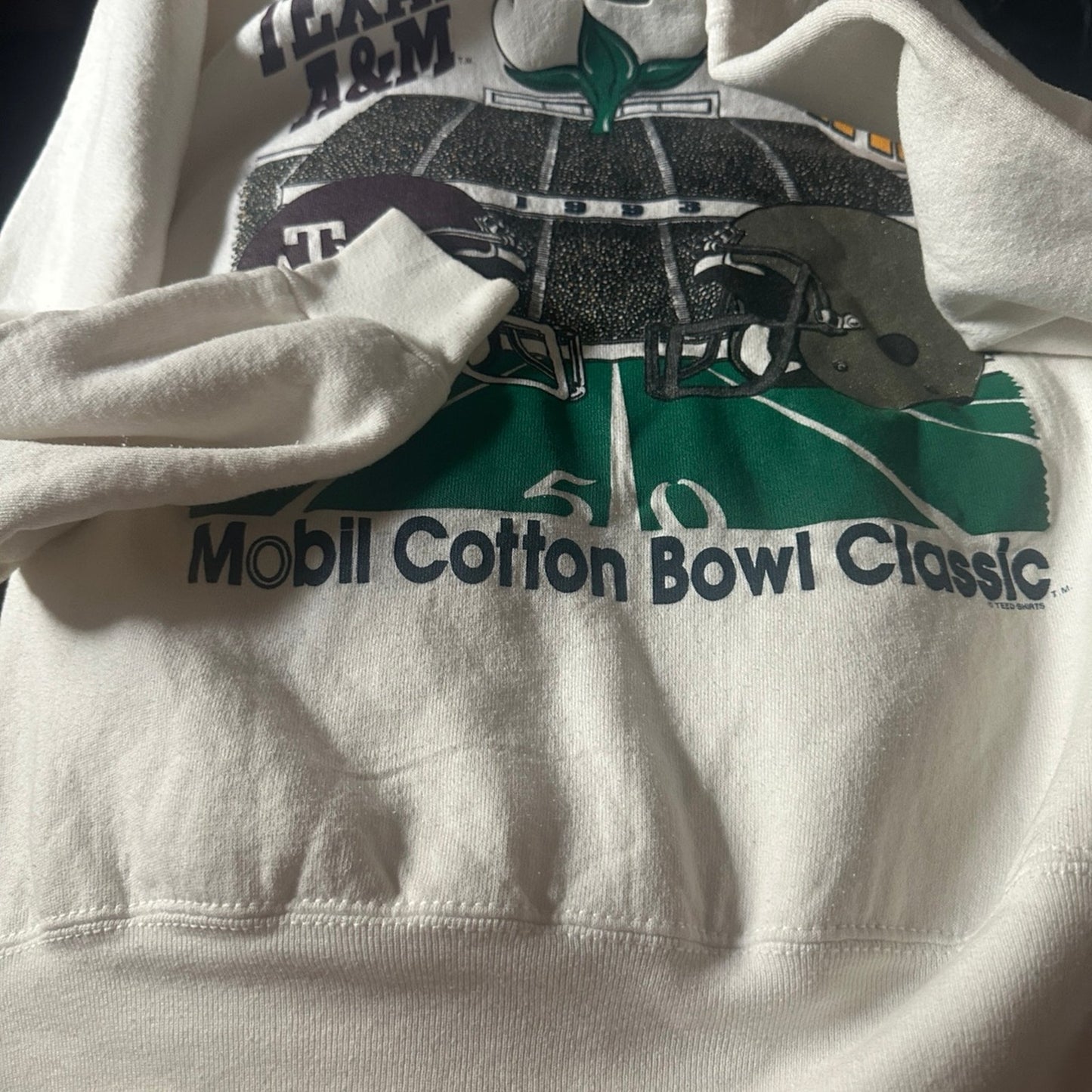 VTG 1993 Texas A&M vs Notre Dame Cotton Bowl Sweatshirt L