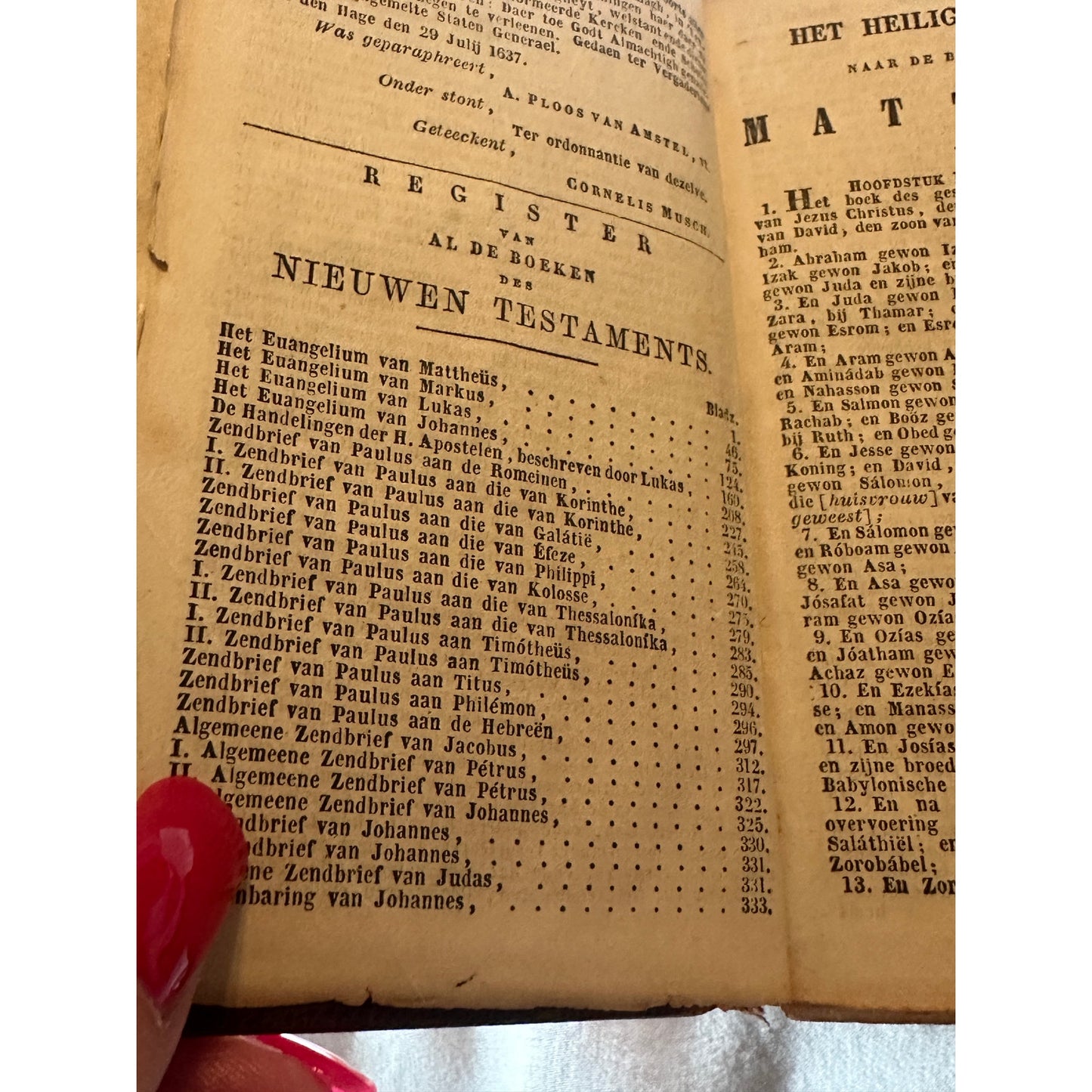 De Staten Generael Vereenighde Nederlanden 1637   Dutch antique Bible