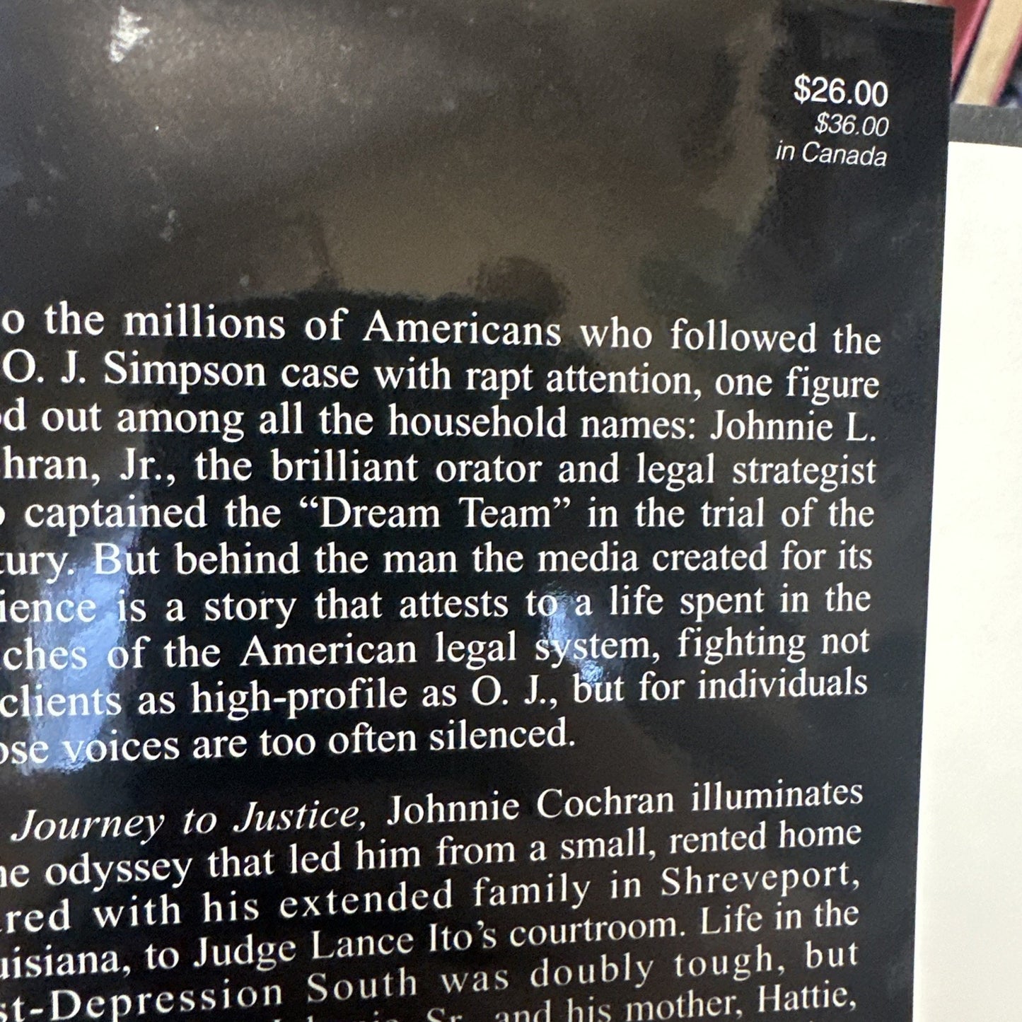 Johnnie Cochran SIGNED Book Journey to Justice Photos HC/DJ, OJ Simpson Jackson