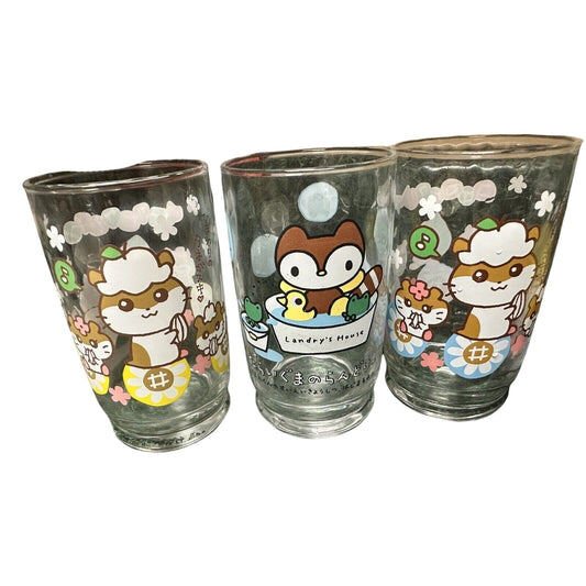 Corocorokuririn Glass Cup Set of 3 Retro Super Rare Corocorokuririn