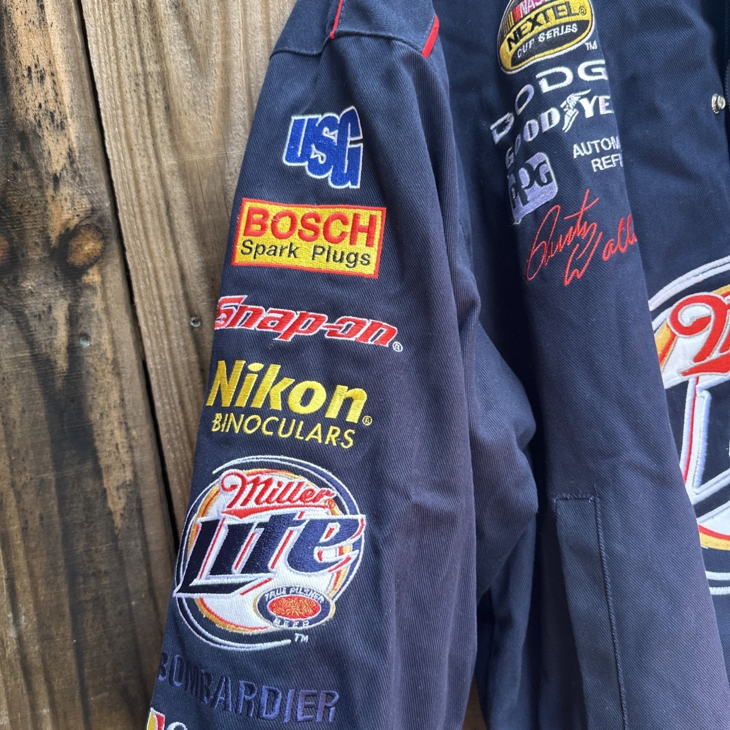 Vintage Miller Lite Rusty Wallace NASCAR Jacket New With Tags 2XL