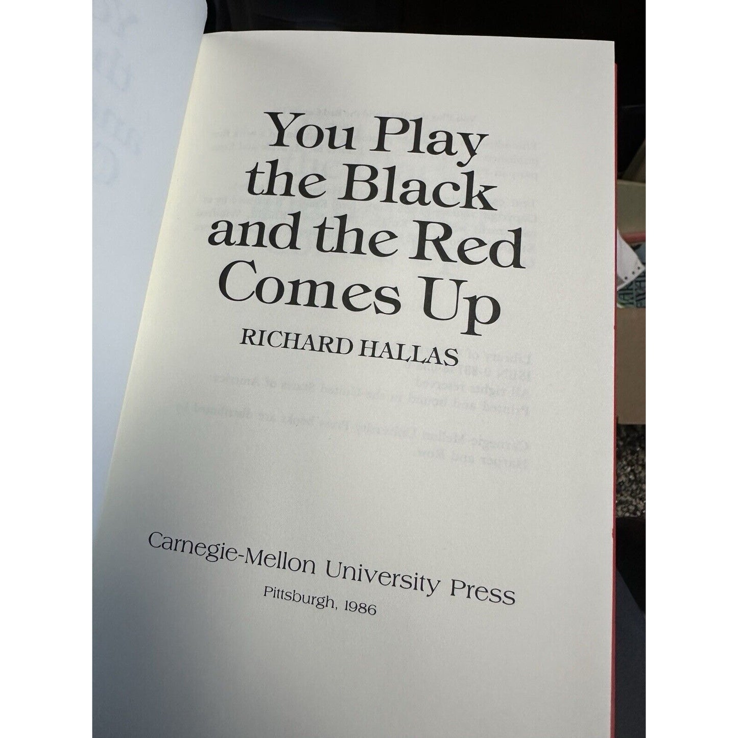 You Play The Black and Red Comes Up Richard Hallas